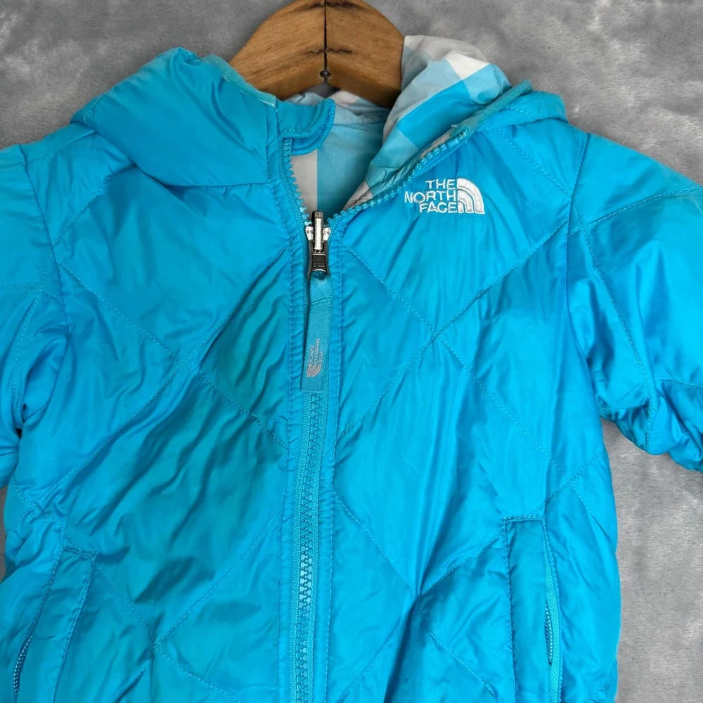 The‎ North Face Kids 2T 550 Down Puffer Jacket Blue Quilted Hooded Winter Coat